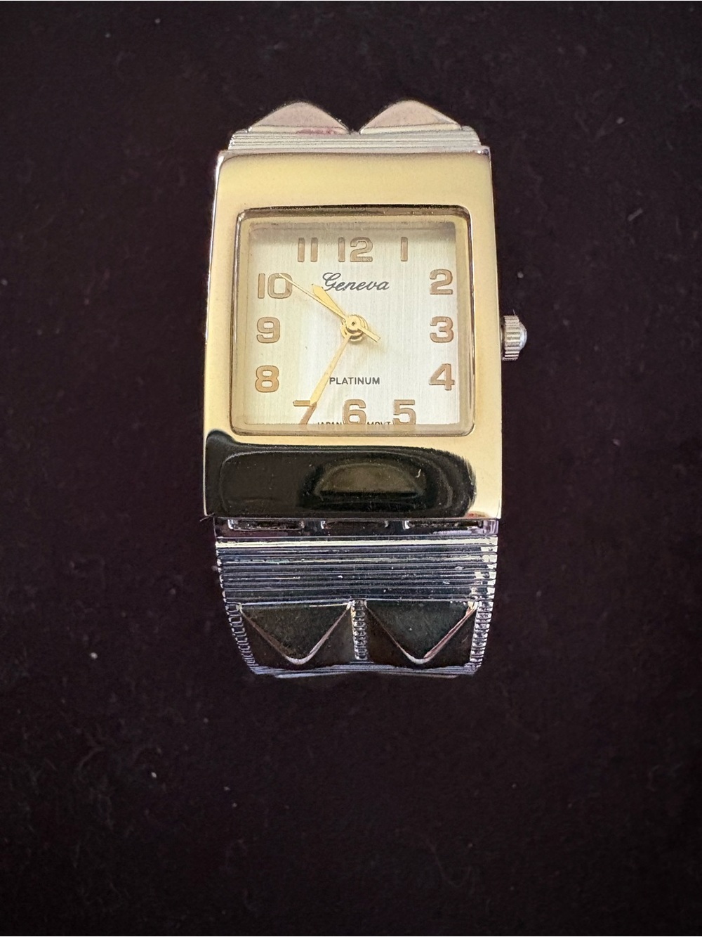 “Rock n Roll”Studded Bangle Funky Bracelet Watch by Geneva. Works Great! Retro
